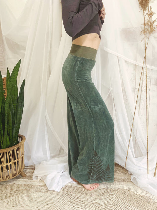 BLISS - WIDE LEG PANT - FERN VELOUR - Small